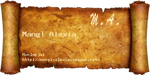 Mangl Alexia névjegykártya